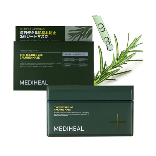 MedihealL The 365 Mask Daily Use Skin Balance Care 365 Sheet Mask 30 Pieces (The Tea Tree 365 Calming Mask)