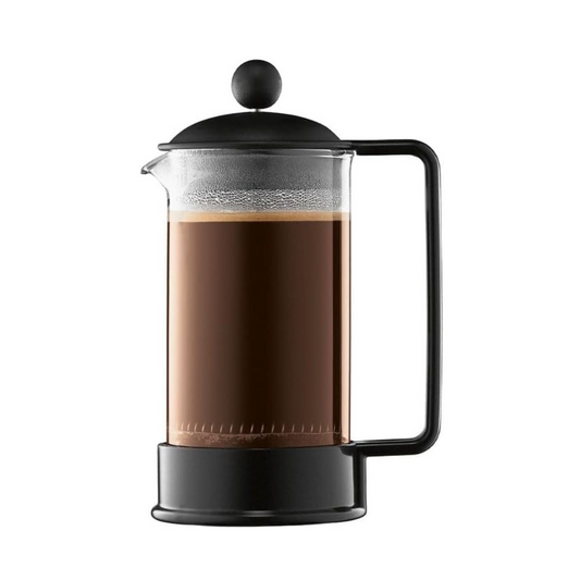 Bodum  1543-01  Brazilian French Press Coffee Maker, 11.8 fl oz (350 ml), Black Stainless Steel Filter, Glass Beaker, Soaking Type, Coffee