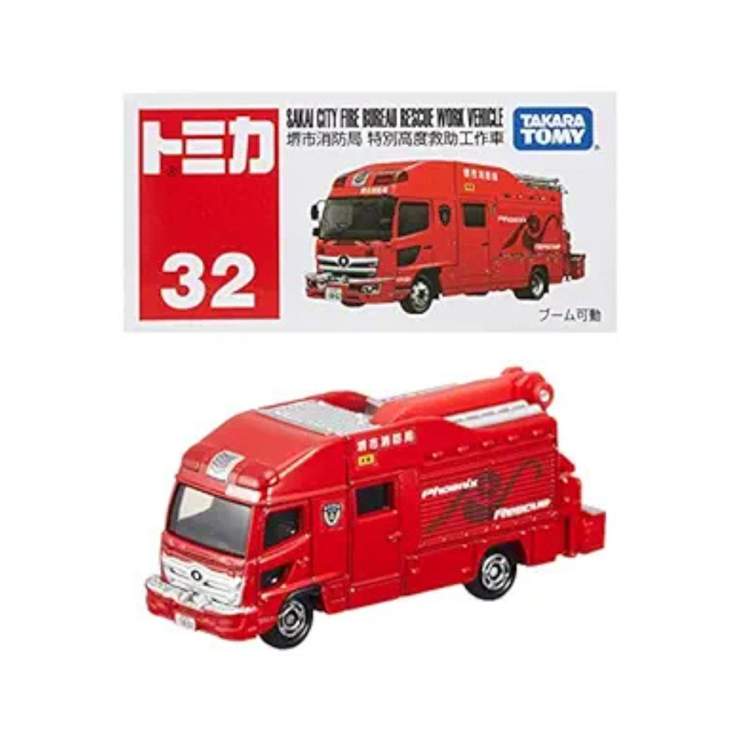 Tomica No.32 Phoenix Rescue Bus Diecast Scale Model Car Collectible