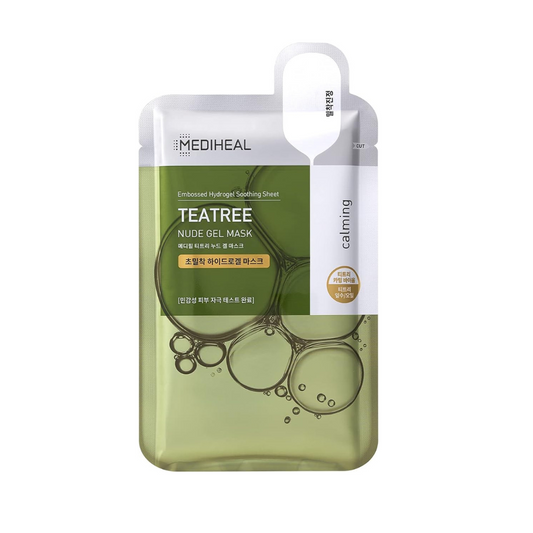 Mediheal Nude Gel Mask (Pack of 10), Moisturizing, Sensitive Skin, Dry Skin, Rough Skin, Pore Care, Korean Cosmetics (Tea Tree)