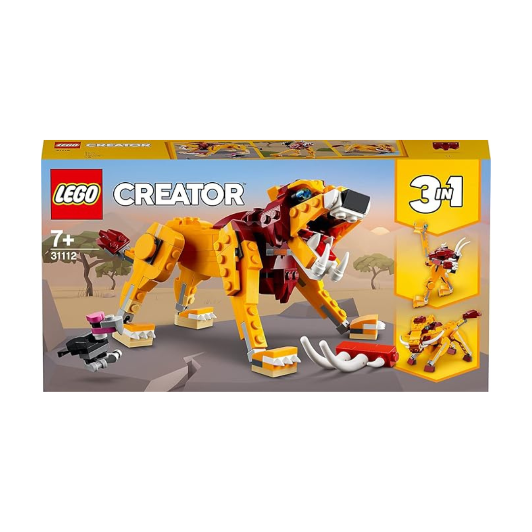 LEGO 31112 Creator 3 in 1 Wild Lion, Ostrich, Warthog, Animal Figurines Toy for Children from 7 Years