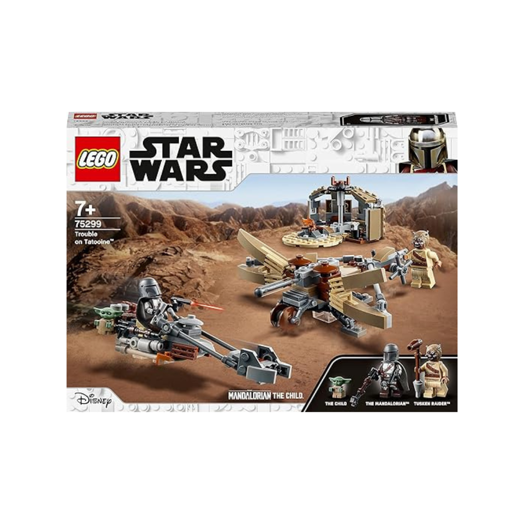 LEGO 75299 Star Wars: The Mandalorian Trouble on Tatooine Building Set with  Baby Yoda The Child Figure, Season Playset