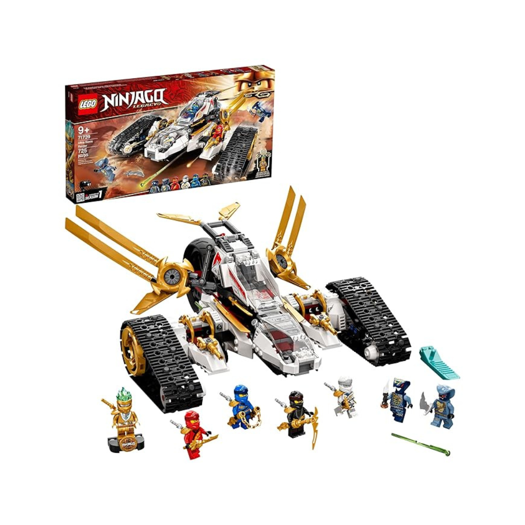 LEGO Ninjago Legacy Ultra Sonic Raider 71739 Building Kit with a Motorcycle, Plane and Collectible Minifigures; New 2021 (725 Pieces) Multicolor