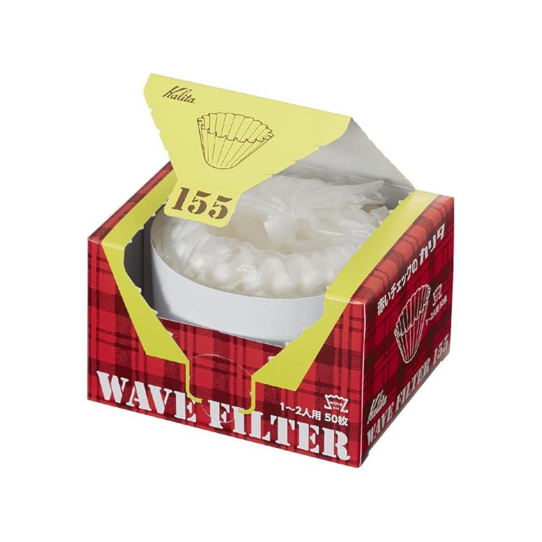Kalita Wave Series KWF-155 #22211 Coffee Filters, White, Serves 1-2 People, 50 Filters/Box