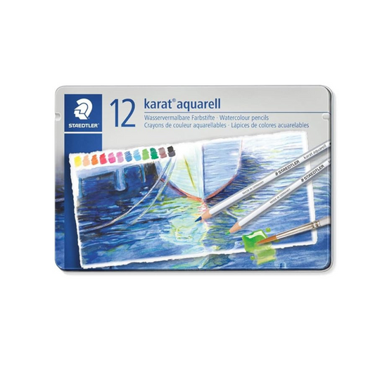 Staedtler 125 M12 Karat Aquarell Colored Pencils, 12 Colors, Watercolor Pencils