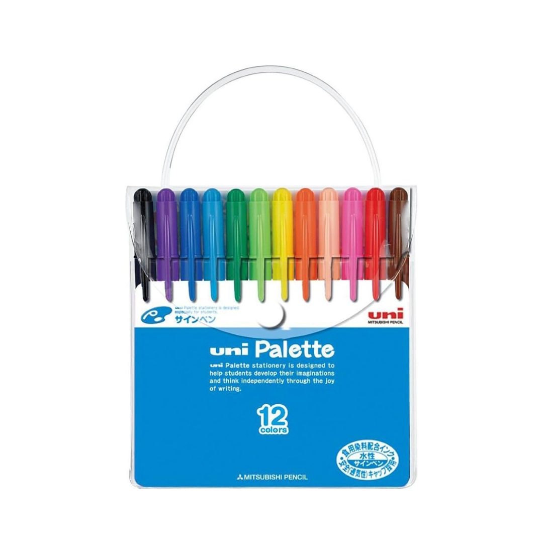 Uni Mitsubishi Pencil Water-Based Pen Uni Palette 12 Colors PW50312CPLT
