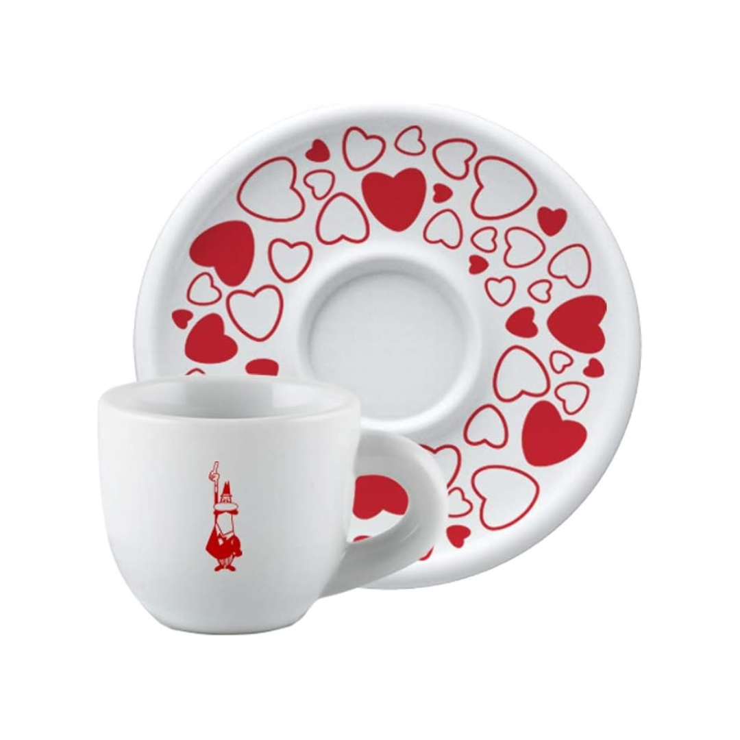 Bialetti Y0TZ100 Cappuccino Cup, White and Red