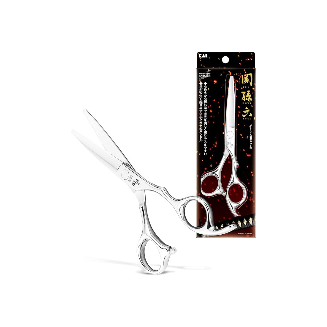 KAI Seki Magoroku Premium Haircut Shears, All Stainless Steel, Forged, Smooth Sharpness HC3556