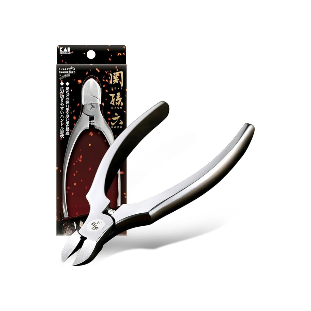 Kai Corporation Seki Magoroku Nippers Tsumekiri Regular Handle (with Cap), Claimekiri Nipper, Silver