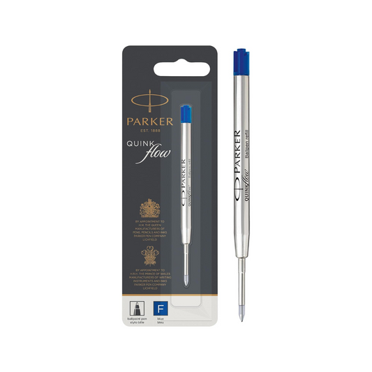 Parker 1950368 Quink Flow Ballpoint Pen Refill, Blue, Single Pack, Blue, F Fine, 0.03 inches (0.8 mm), Oil-based, Ballpoint Refill