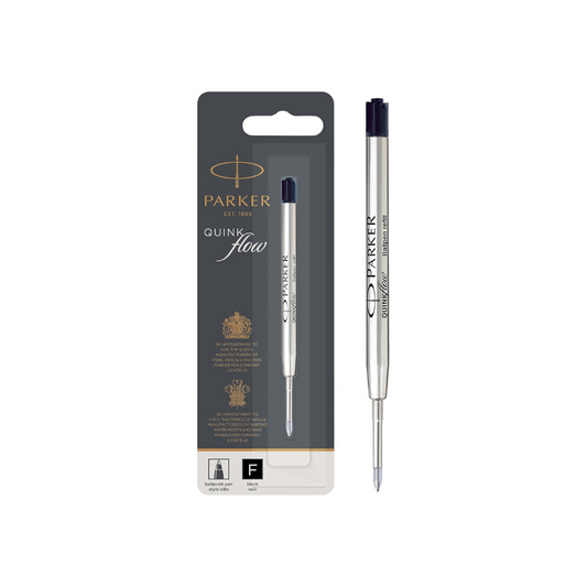 Parker 1950367 Quink Flow Ballpoint Pen Refill, Black, Single Pack, Black, F Fine, 0.03 inches (0.8 mm), Oil-based, Ballpoint Refill