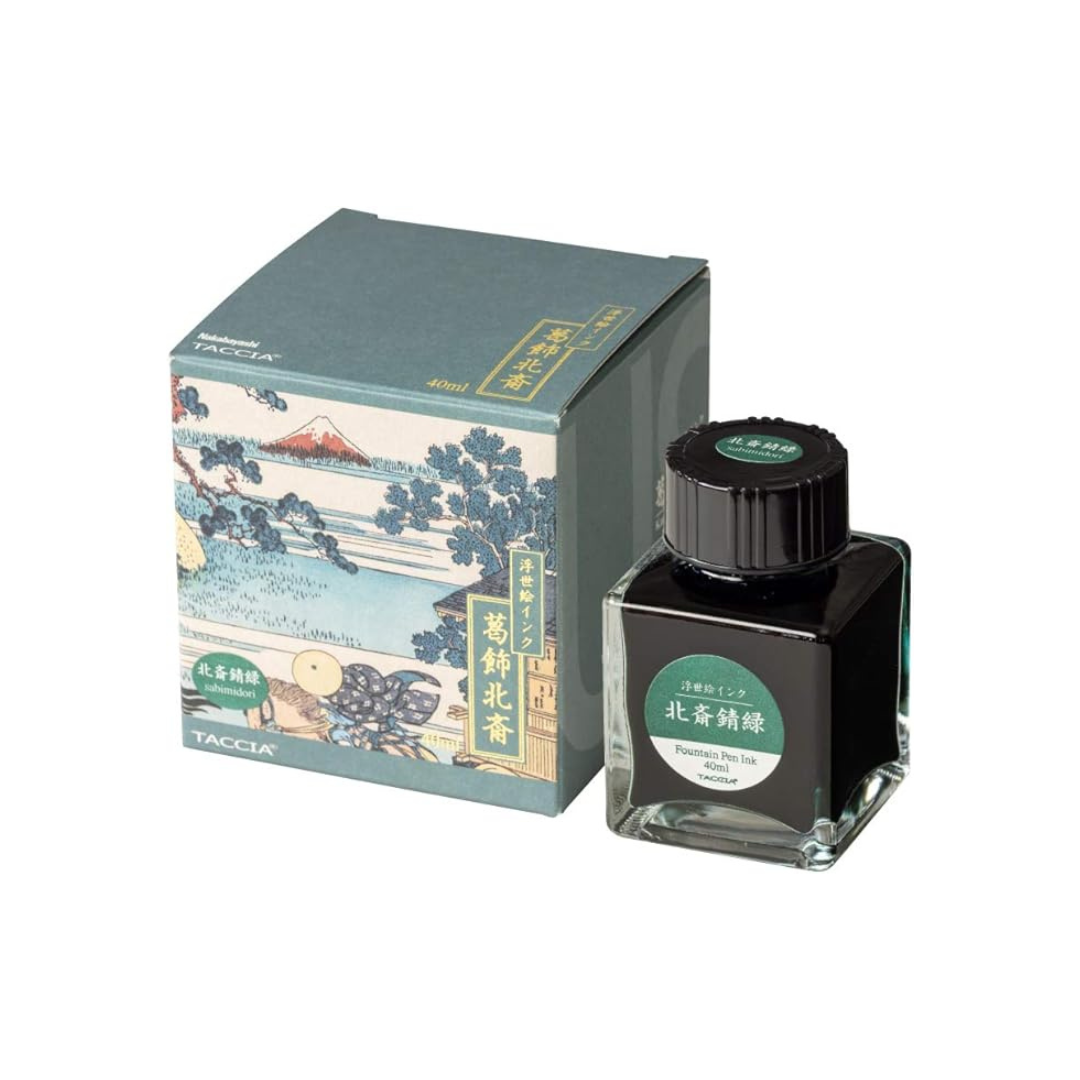 Midori Fountain Pen Ink Water-Based Dye Ukiyo-e Ink Katsushika Hokusai Rust Green