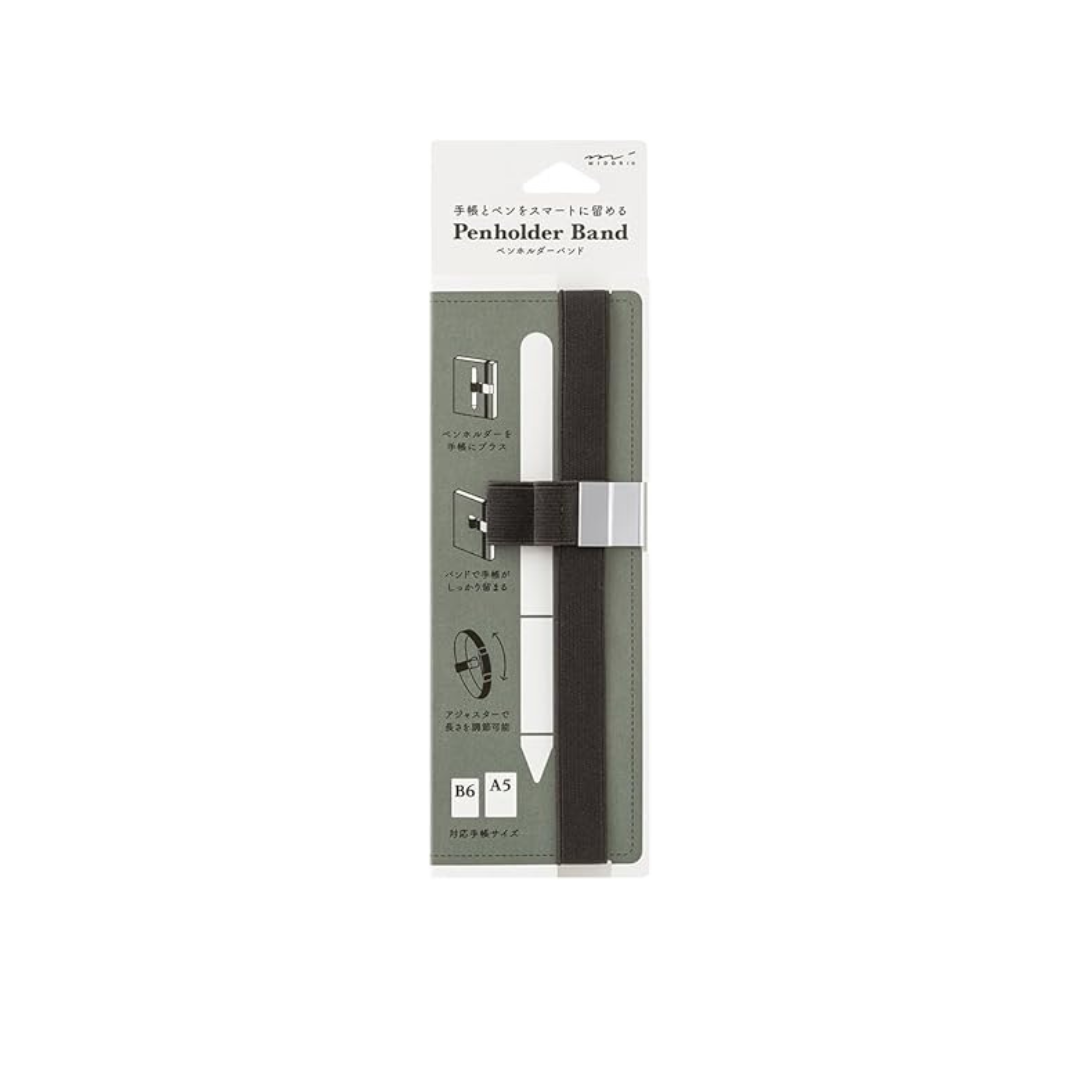 DESIGNPHIL 62332006 Book Band, Pen Holder Band, For B6 - A5, Black