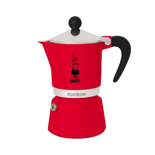 Bialetti Stovetop Espresso Maker, Red, Rainbow, 3 Cups