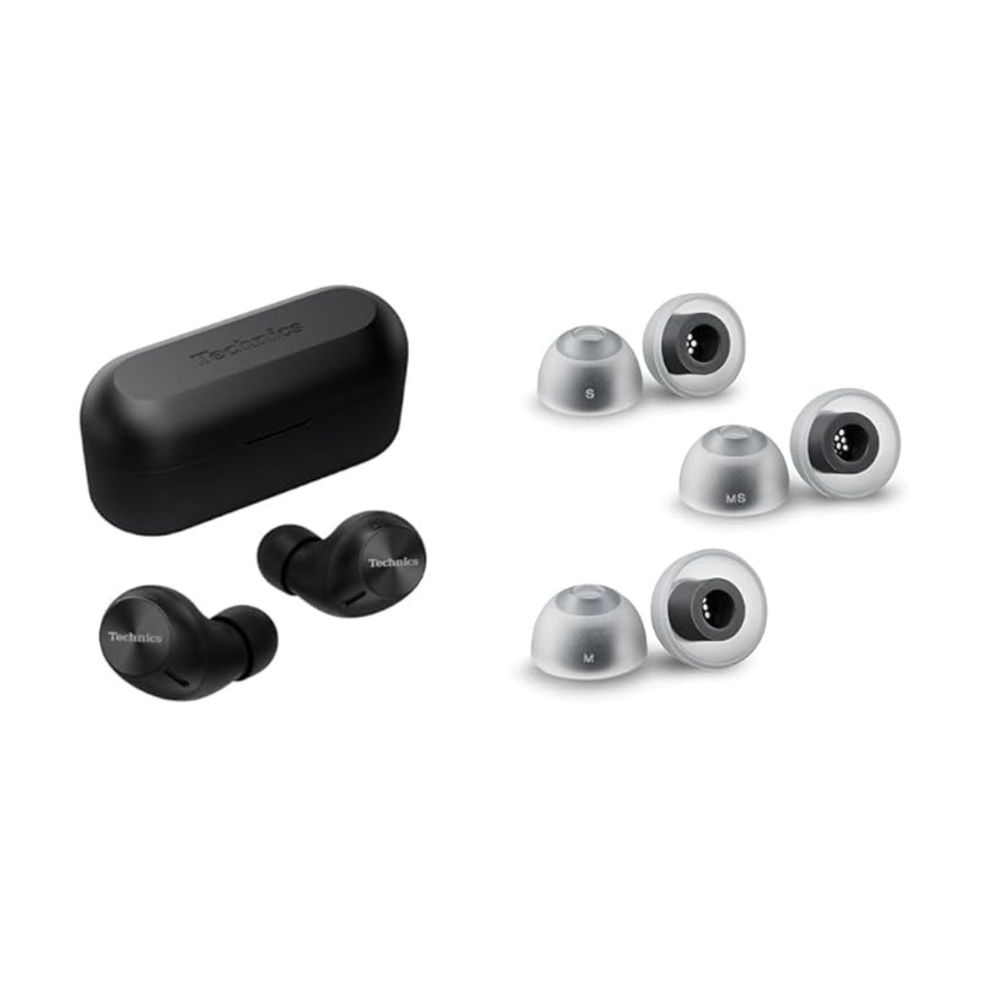 Panasonic Technics EAH-AZ40M2-S Wireless Earphones Silver + AZLA SednaEarfit max ASMR Standard (1 Pair of Eartips S/MS/M Size Each)