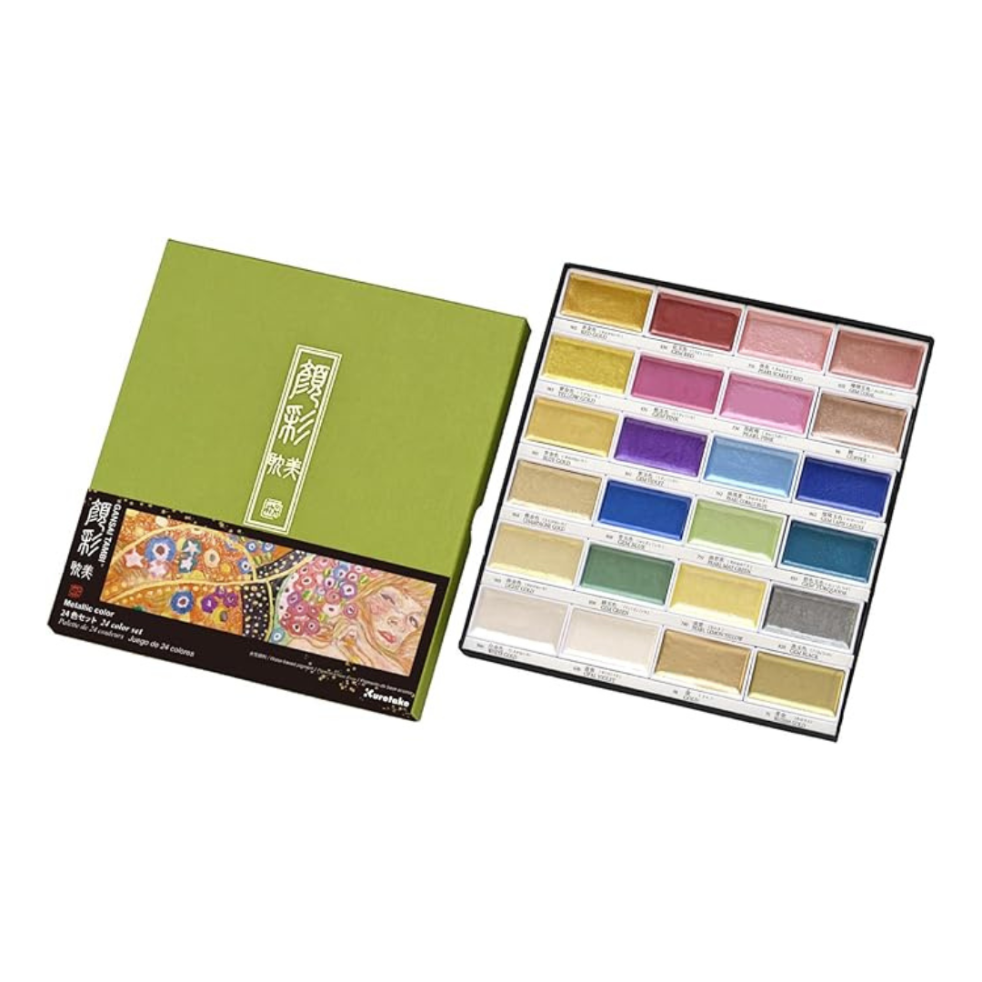 Kuretake MC20/24V/NW2A Painting, Face Aesthetic, Metallic Colors, 24 Colors