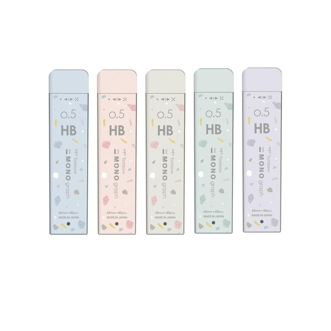 TOMBOW Sharp Leads  Monograph 0.5mm HB Sheer Stone Pattern Assorted 5pcs ECG-521XAZ