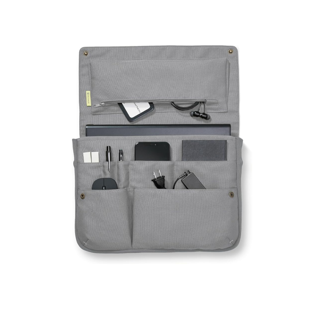 KOKUYO Kaha-BRB130M BIZRACK Laptop Bag, Bag-in-Bag, 13.3 inches, 14.0 inches, Clutch Bag, A4 Landscape Type, Business, Ash Gray