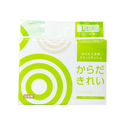 Toyo Clean Wet Clean Body Wet Towels, Body Wipes, L Size, 23.6 x 11.8 inches (60 x 30 cm), Individually Packaged, 30 Towels x 1 Bag