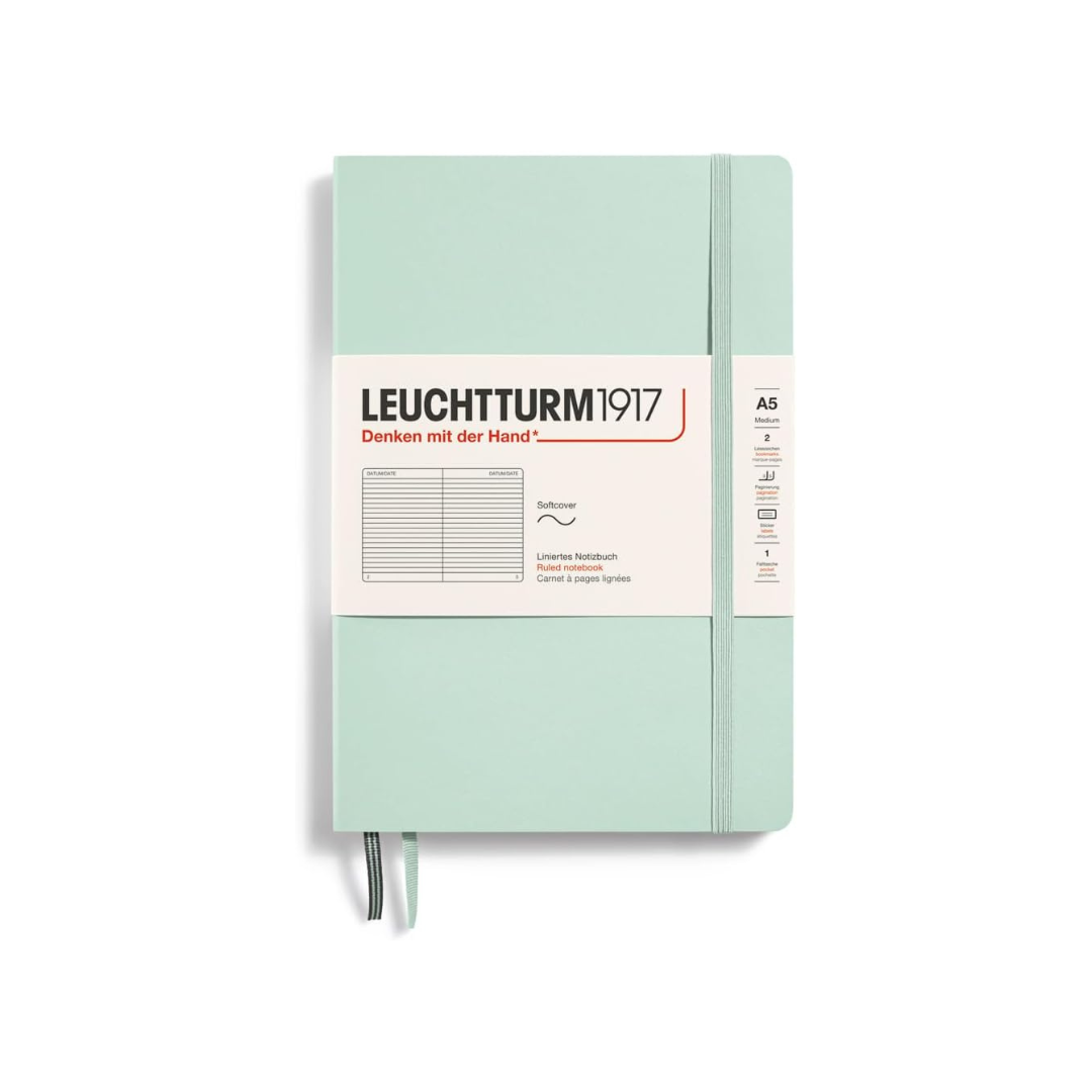 Leuchtturm Notebooks Softcover Medium (A5) Mint Green Softcover Medium (A5) Horizontal Ruled 367273