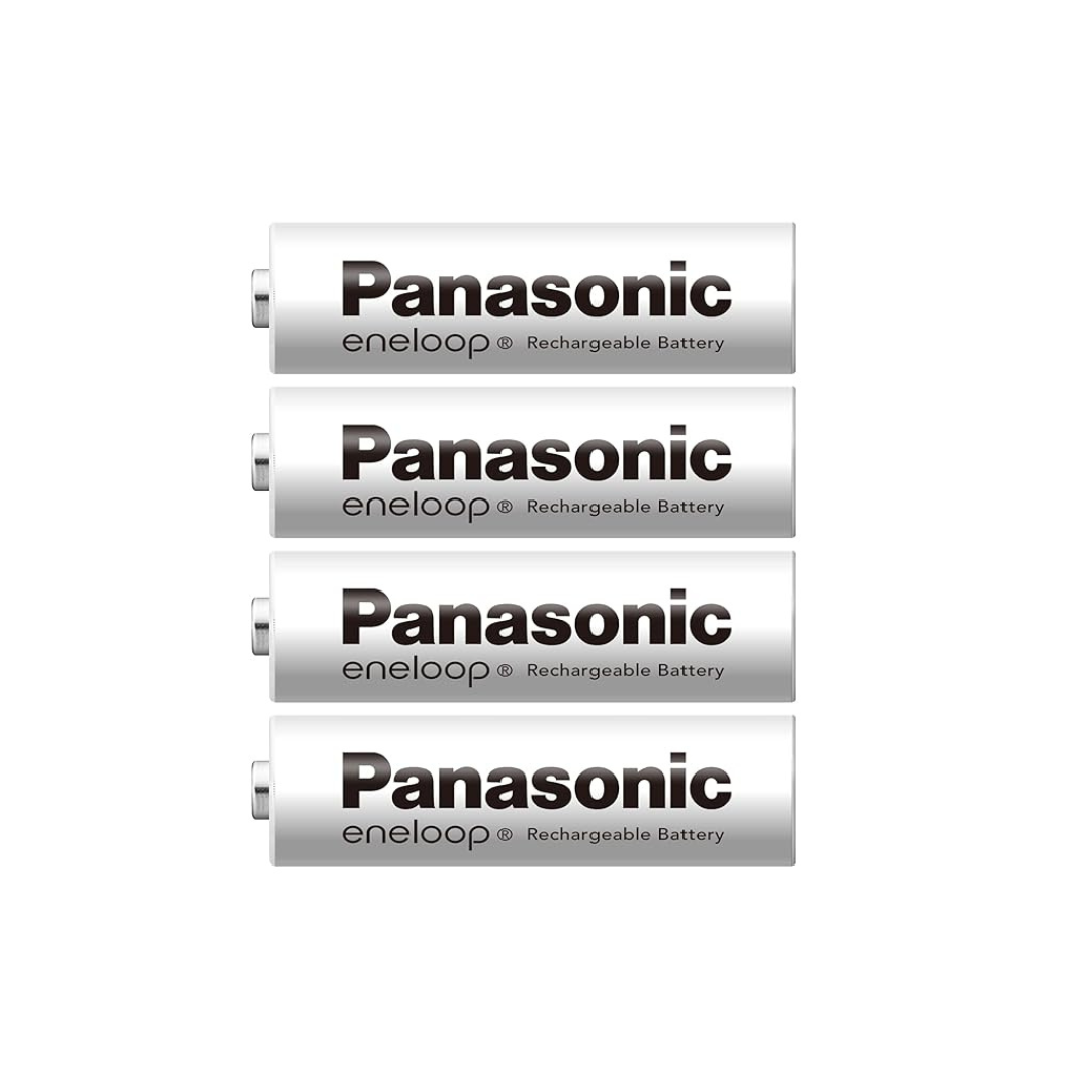 Panasonic Eneloop BK-3MCD/4HA Standard Model, Minimum Capacity 2,000 mAh, Repeats 600 Times, AA Rechargeable Batteries, Pack of 4