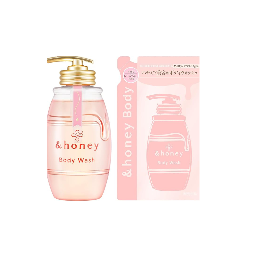 & Honey Gel Body Wash, Melty Moist 16.9 fl oz (500 ml) + Refill 15.3 fl oz (440 ml)