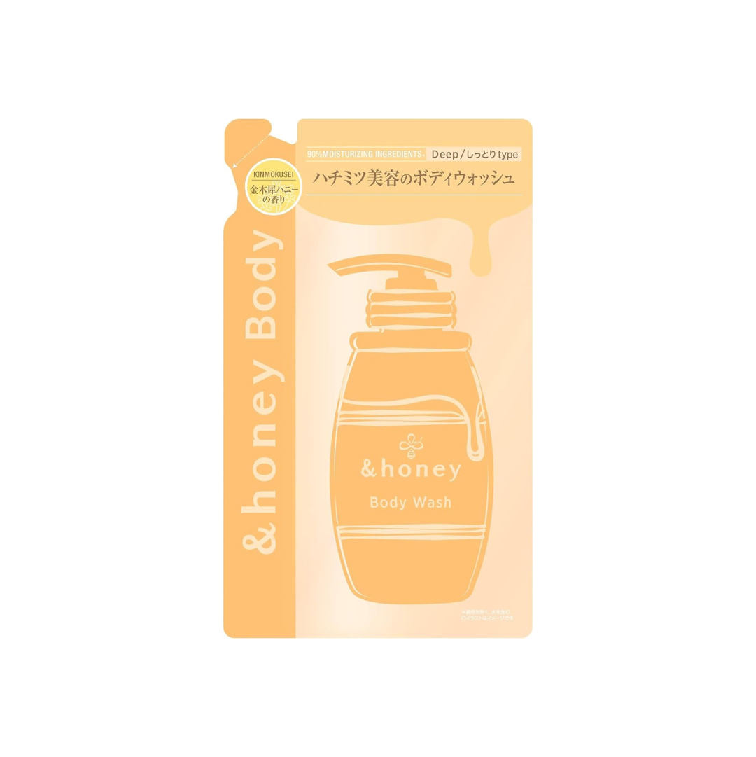 & Honey Gel Body Wash, Deep Moist, Refill, 15.3 fl oz (440 ml)