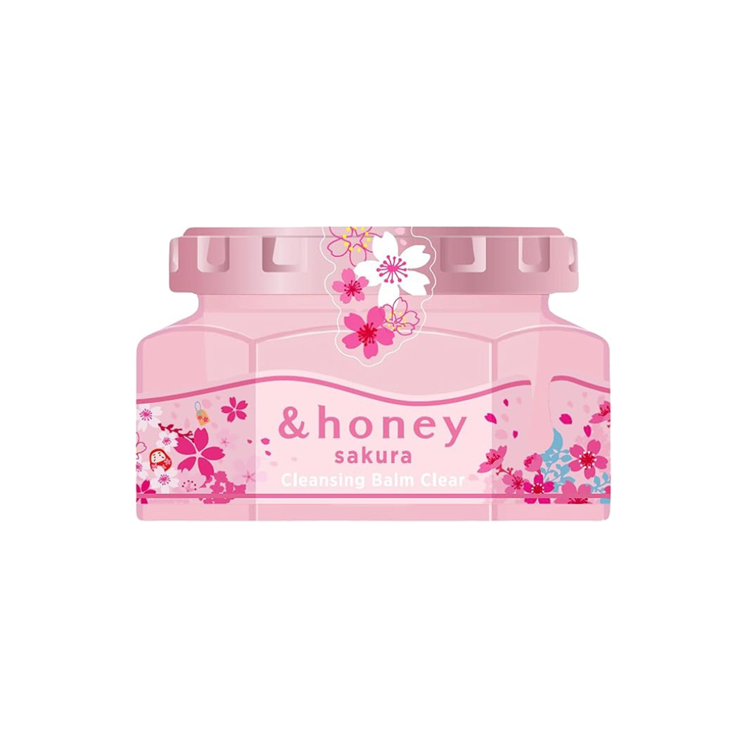 & Honey Cleansing Balm, Clear (Refreshing Pore Care Type) Limited Cherry Blossom "Red Cherry Blossom" 3.2 oz (90 g) Yoshino Honey Fragrance (2024 Limited)