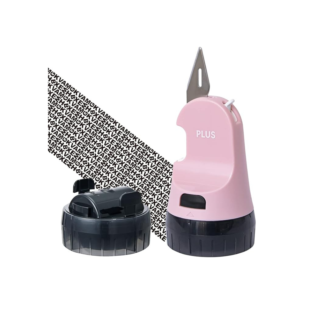 Plus 40-915 Personal Information Protection Stamp Cutter Roller Keshipon Box Opener Pale Pink IS-590CM 40-910