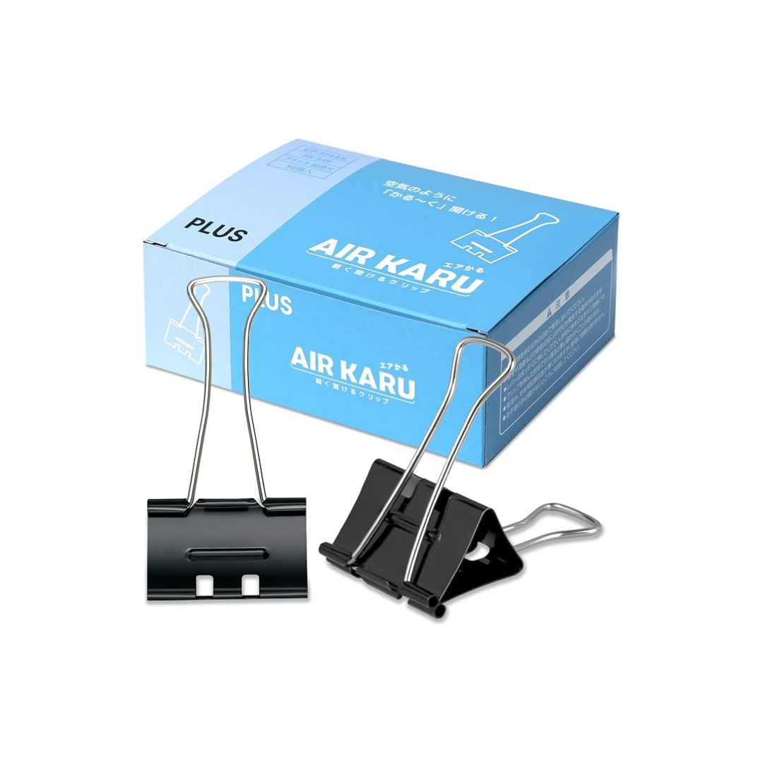 PLUS Double Clip Air Cradle, Ultra Large, Black, Pack of 10, 35-546