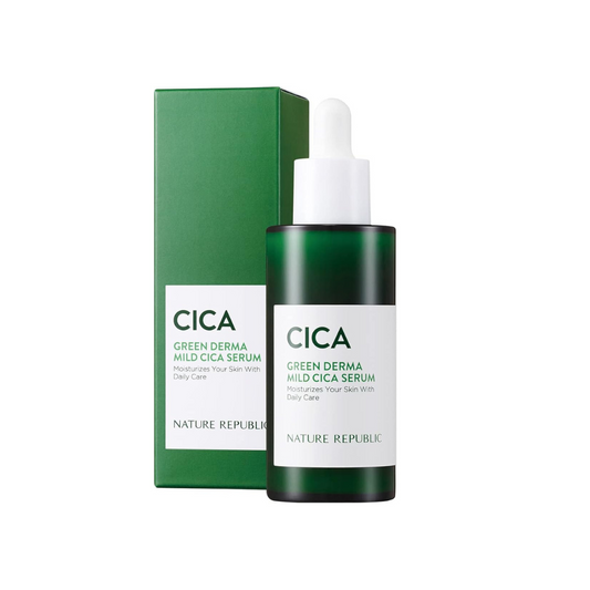 NATURE REPUBLIC OFFICIAL Green Derma CICA Serum, 1.7 fl oz (50 ml), Derma Care Series, Deer Ingredient, Moist Moisturizing, Skin Soothing, Trouble Skin Care, Korean Cosmetics, Conventional Extract,