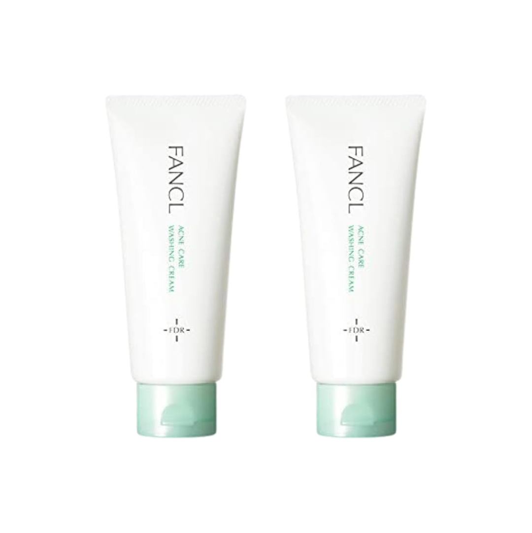 FANCL (New) Acne Care Facial Cleansing Cream, Facial Cleanser, Additive-Free Acne, Rough Skin, Pores Set Of 2