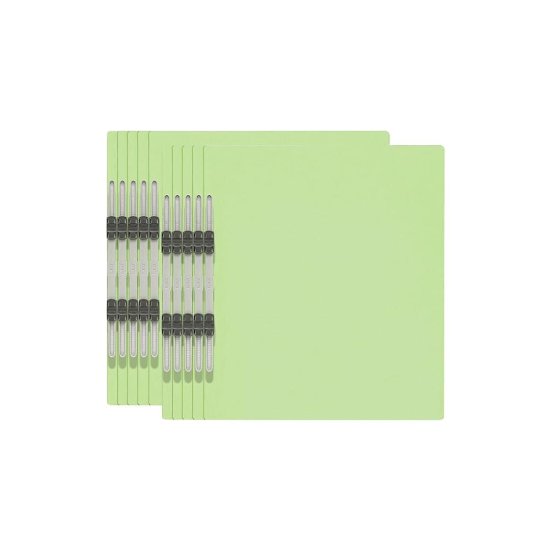 PLUS Flat Plastic File Binder, A4-S, Green