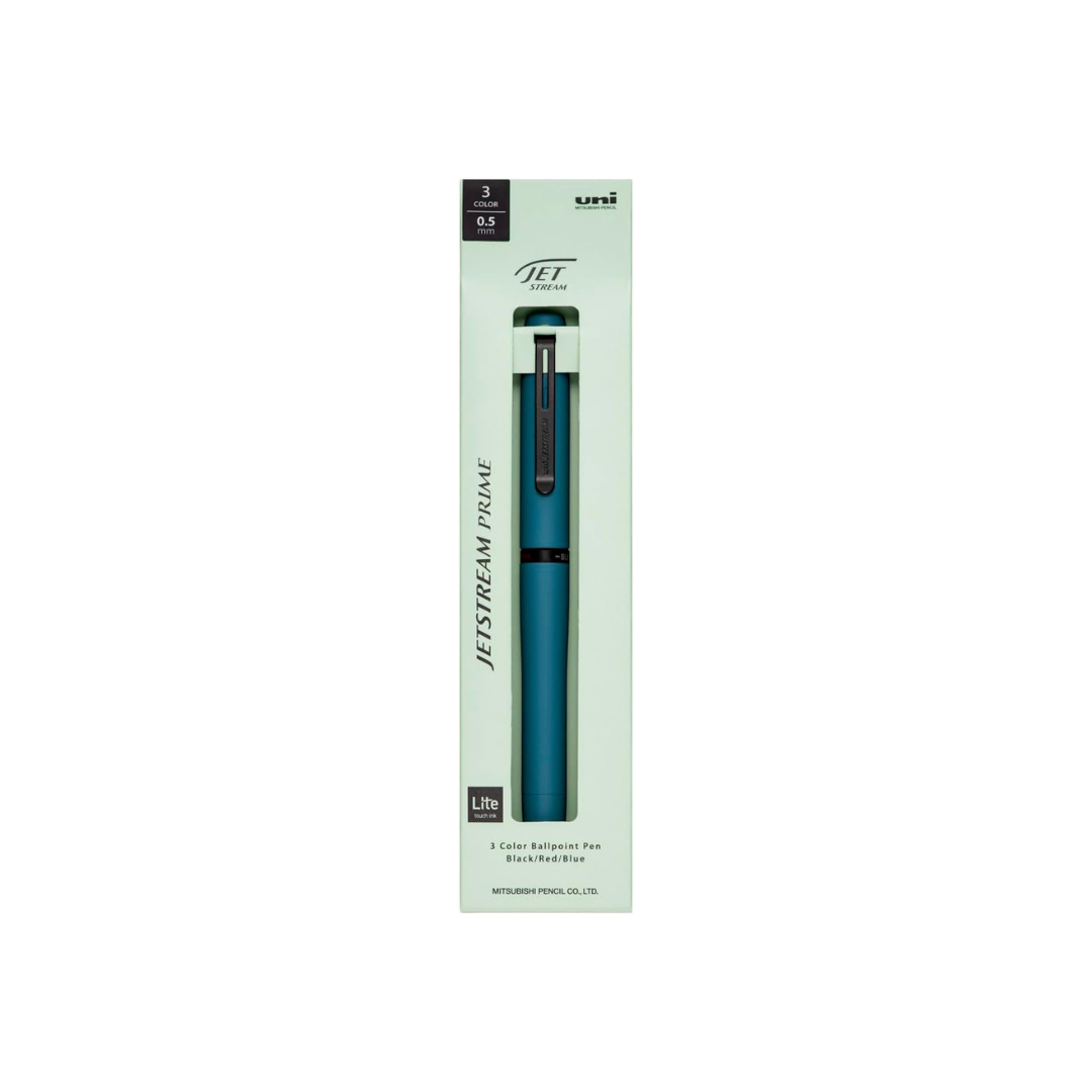Mitsubishi Pencil 3 Color Ballpoint Pen Jet Stream Prime Lite Touch Ink Black/Red/Blue 0.5mm (Ivy Green SXE3LPR05-39)