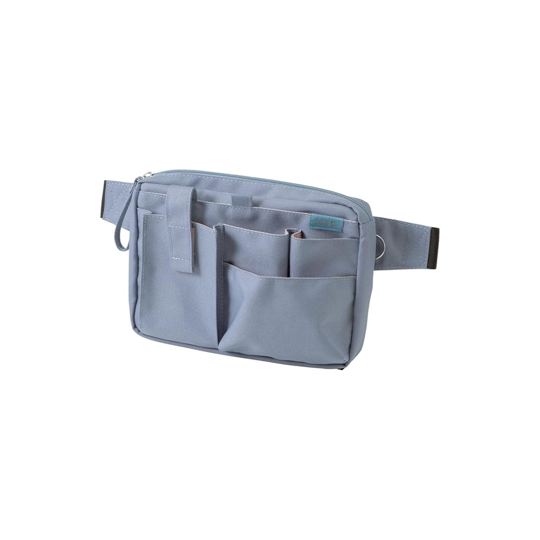 Kutsuwa BE020BL Apron Bag, Stationery Apron Bag, Gusset, Blue, Free