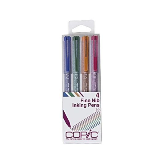 Copic Markers Multiliner Color Pigment Based Ink, 4-Piece Set