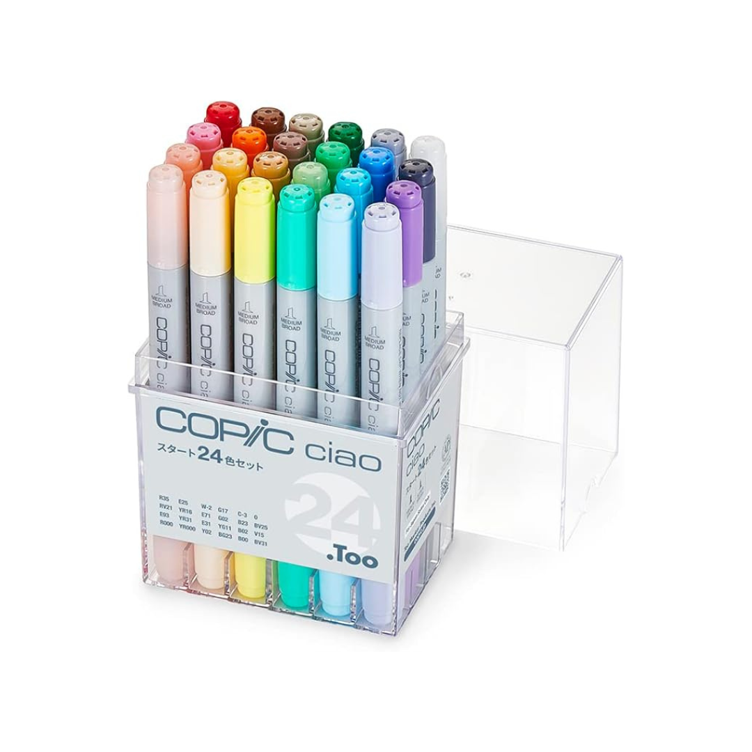 Copic Too / Copic Ciao Starter 24-Color Set Multicolor Illustration Markers, Marker Pen