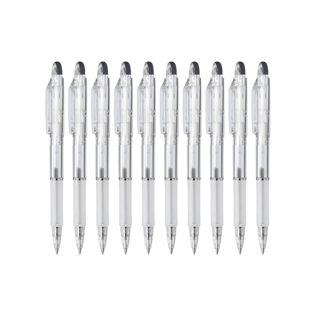 Zebra B-BI-KRB-WC Ballpoint Pen Gym Knock with Bio Tube, 0.7mm, Water Clear, 10pcs