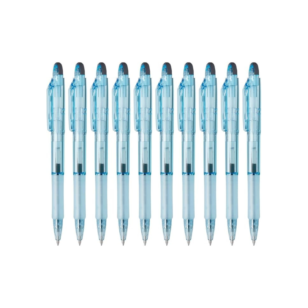 Zebra Ballpoint Pen Gym Knock Bio Tube 0.7mm Earth Blue 10pcs B-BI-KRB-EB