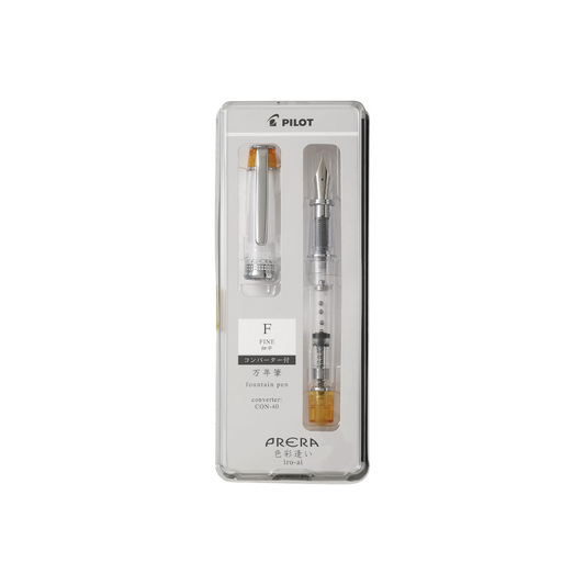 PILOT PFPR1TOF PRERA Fountain Pen, Color Fountain, Fine Point, Transparent Orange