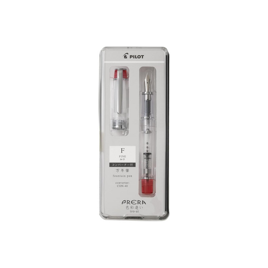 PILOT PFPR1TRF Prera PRERA Fountain Pen, Color Fountain, Fine Point, Transparent Red