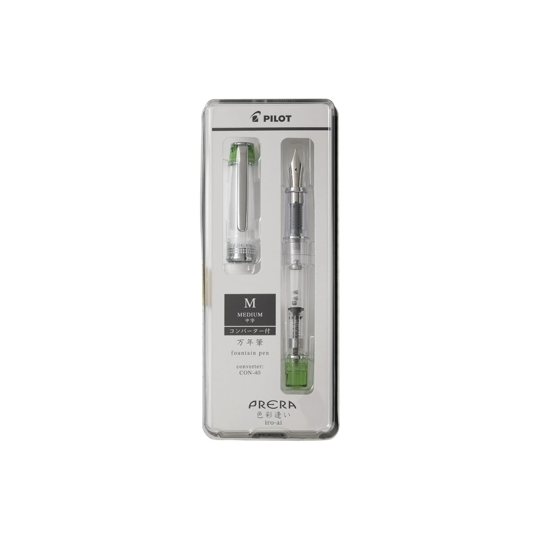 PILOT PFPR1TLGM Pen, Prera PRERA Color Fountain Pen, Medium Point, Transparent Light Green