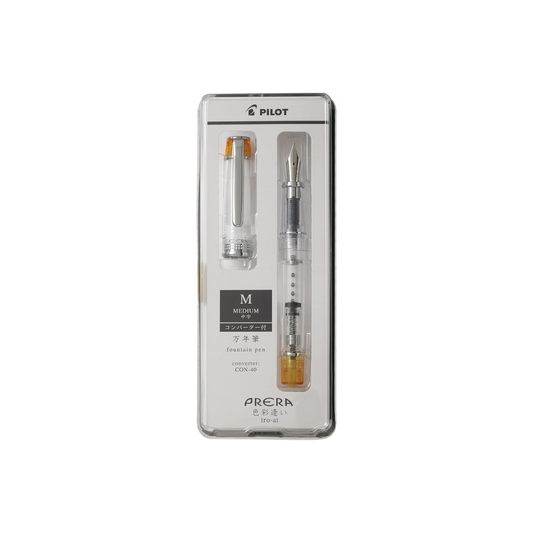 PILOT PFPR1TOM Pen, Prera PRERA Color Fountain Pen, Medium Point, Transparent Orange