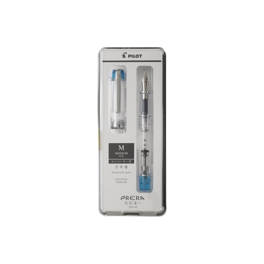 PILOT PFPR1TLBM Pen, Prera PRERA Color Fountain Pen, Medium Point, Transparent Light Blue