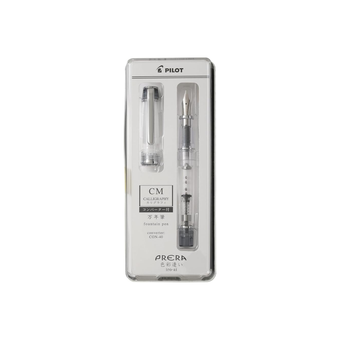 PILOT PFPR1TBCM Prera Fountain Pen, Color Discount, CM, Calligraphy, Transparent Black