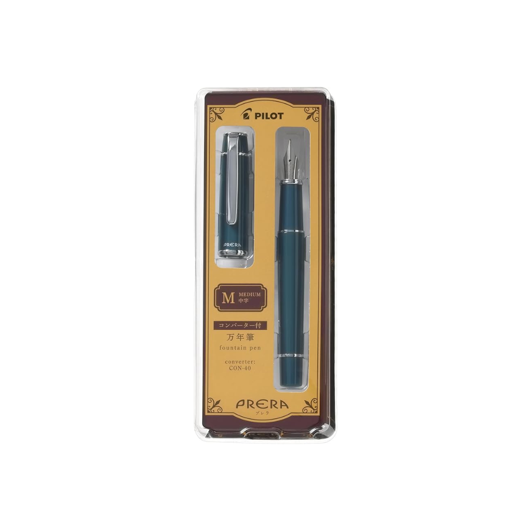 PILOT PFPR1DTQM PRERA M Medium Point Dark Turquoise Fountain Pen