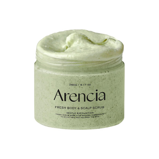 Arencia Fresh Body & Scalp Scrub, Gentle Exfoliating, Naturally Smooth & Moisturizes Skin