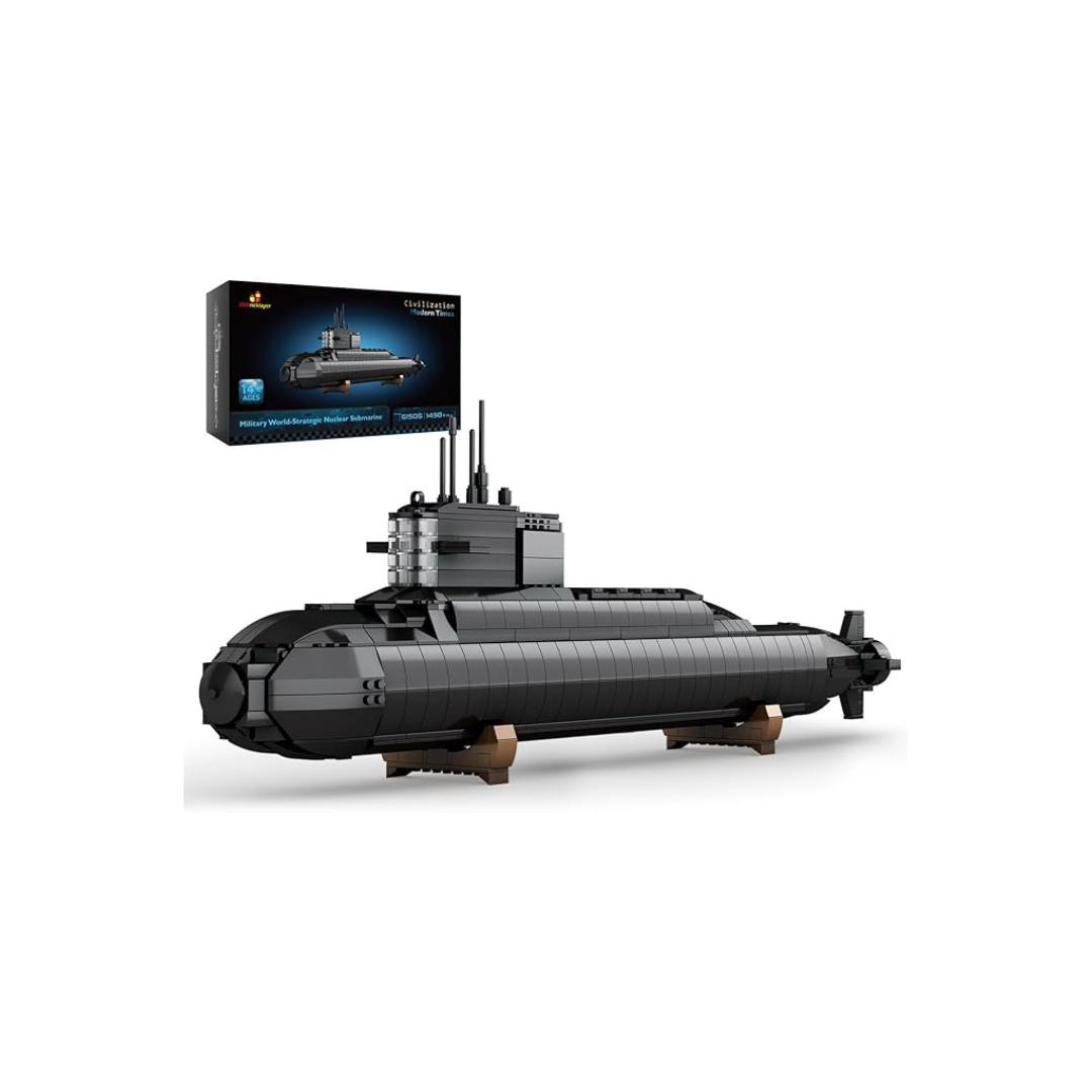 JMBricklayer Nuclear Submarine Building Set, Submarine Building Blocks Set with Lights 61505, Adult Military Building Blocks Building Toys Navy Warships Model Toys, WWII History Collectable Home Decor