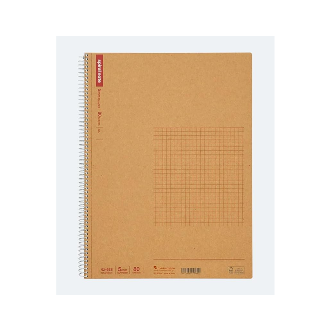 Maruman Notebook Ring Notebook 5mm Grid Basic A4 80 Sheets N245ES
