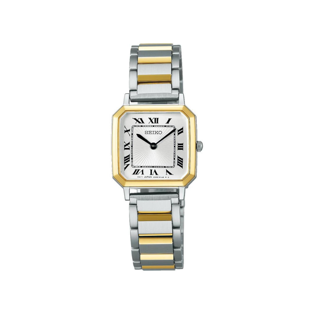 Seiko Selection Nano-Universe Collaboration Watch, Women's, Analog Quartz, Women's, Case Band: Silver & Yellow Gold / Dial: White, Bracelet Type